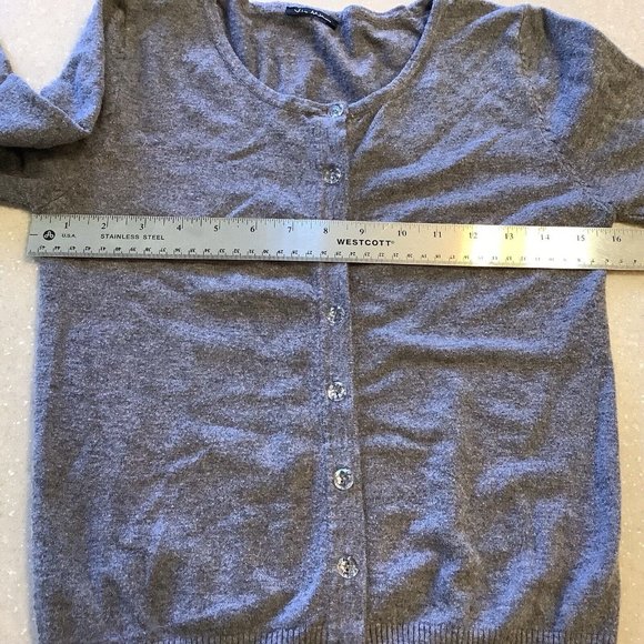 Vila Milano Cardigan Sweater Size Small Gray Jewel Button Up Long Sleeves - Picture 4 of 9
